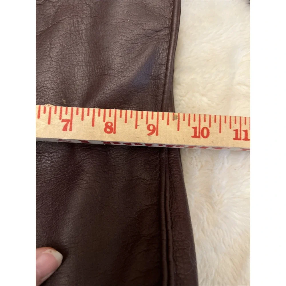 Vntg FRYE  Leather  Bag Purse Brown Side Pocket W Zipper Hobo Shoulder Rectangle